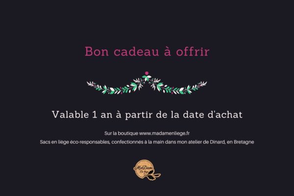 bon cadeau sac en liège à offrir