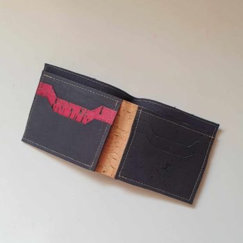 Le portefeuille Diem en liège noir et rouge