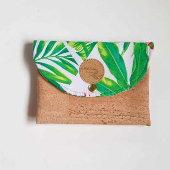 portemonnaie en liège feuilles tropicales