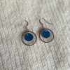 boucle doreille bleu petite ronde