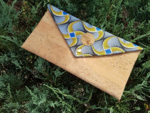 pochette en liège bamako bleu