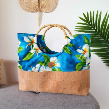 sac mahana bleu turquoise hibiscus