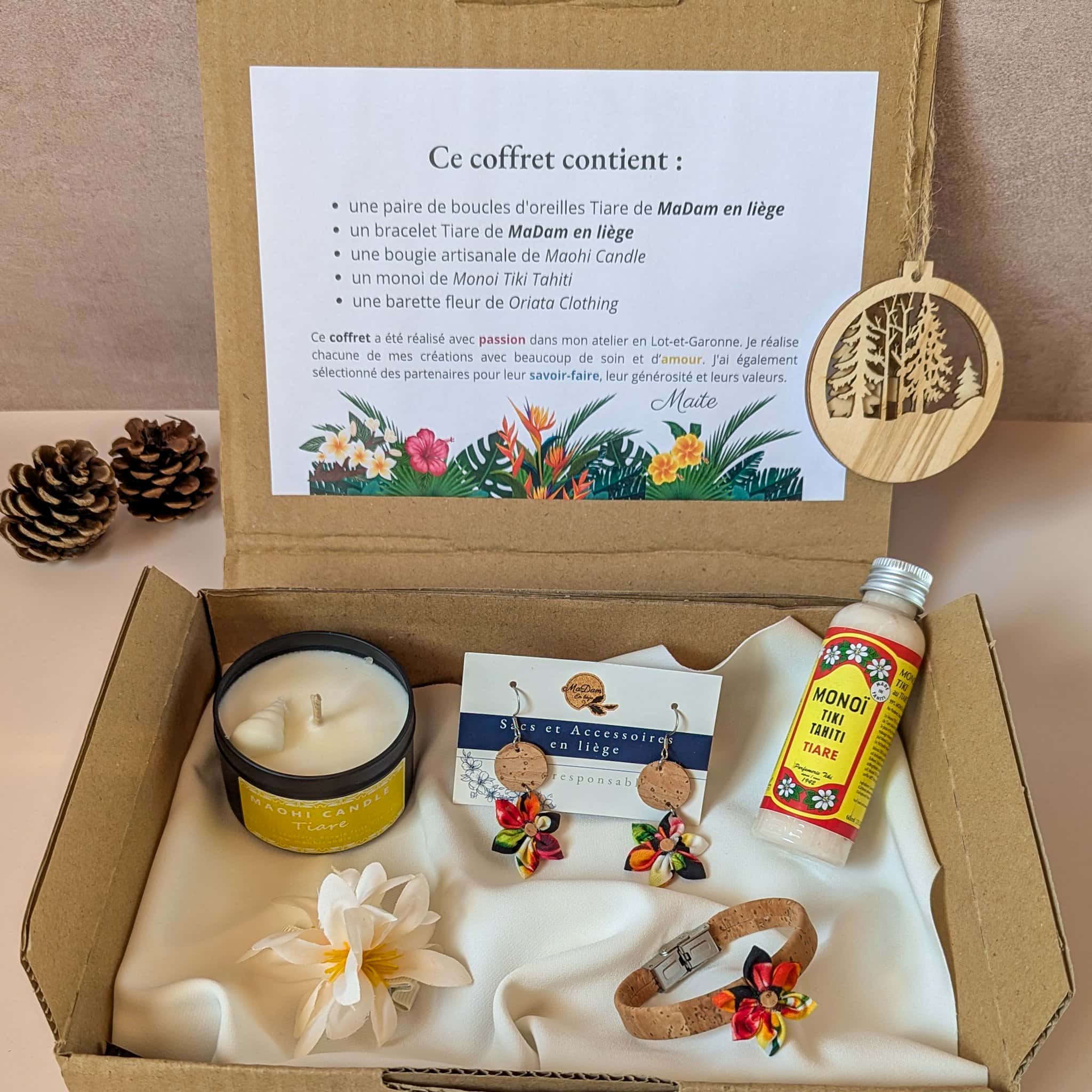 coffret cadeau artisanal tahiti noir tropical