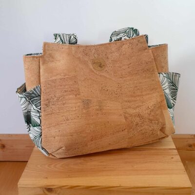 Sac à main en liège Ora: le sac cabas Feuilles vertes