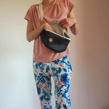 Sac banane en liège noir