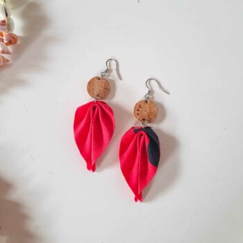 boucles d'oreilles rouge tahiti