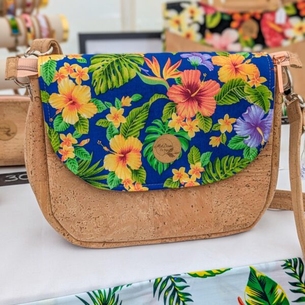 sac luna bandoulière liège à rabat interchangeable nuit tropical