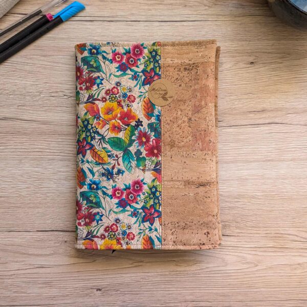 carnet couverture en liège A5 jardin fleuri