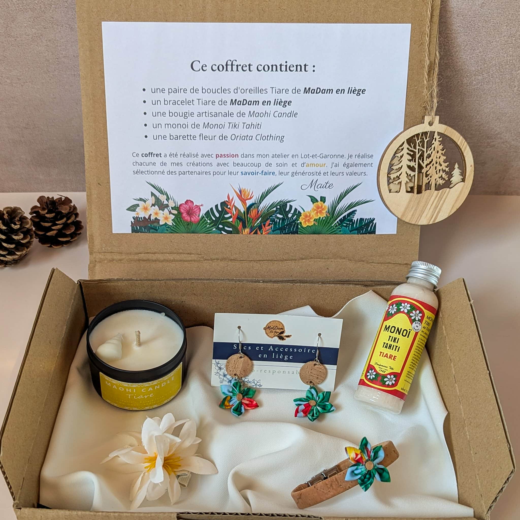 coffret cadeau artisanal tahiti vert eau