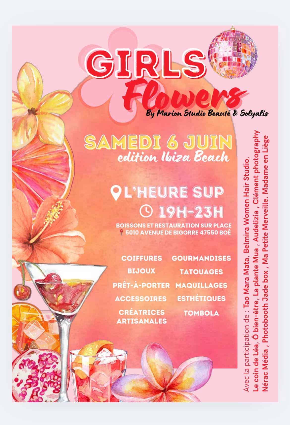 Affiche Girls Flowers Boé juin 2026