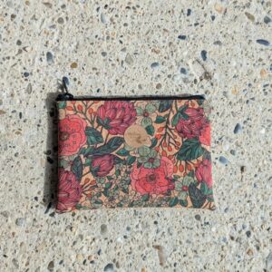 pochette en liège octobre rose fleurs