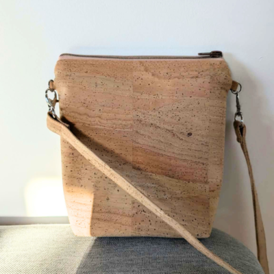 Sac bandoulière en liège naturel personnalisable – Artisanal & vegan